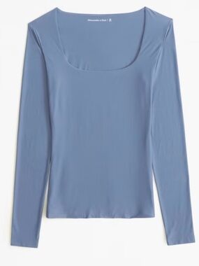 Abercrombie & Fitch NWT Soft Matte Seamless Long-Sleeve Tuckable Squareneck Top